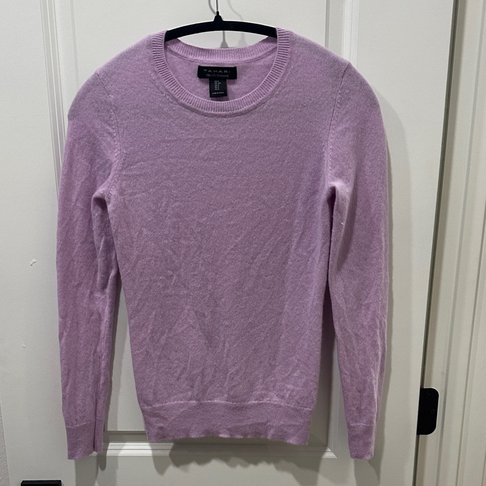 Tahari Lilac Crewneck Sweater